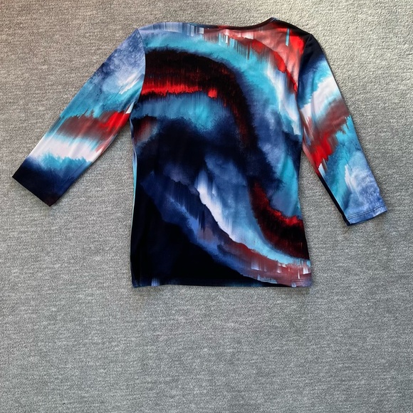 Libra Colorful Scoopneck Topstitch Shirt - Picture 8 of 8